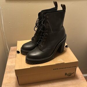 Dr. Martens Kendra Leather Heeled Combat Boots - Like new in original box!